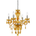 Naples Four Light Mini Chandelier- Yellow